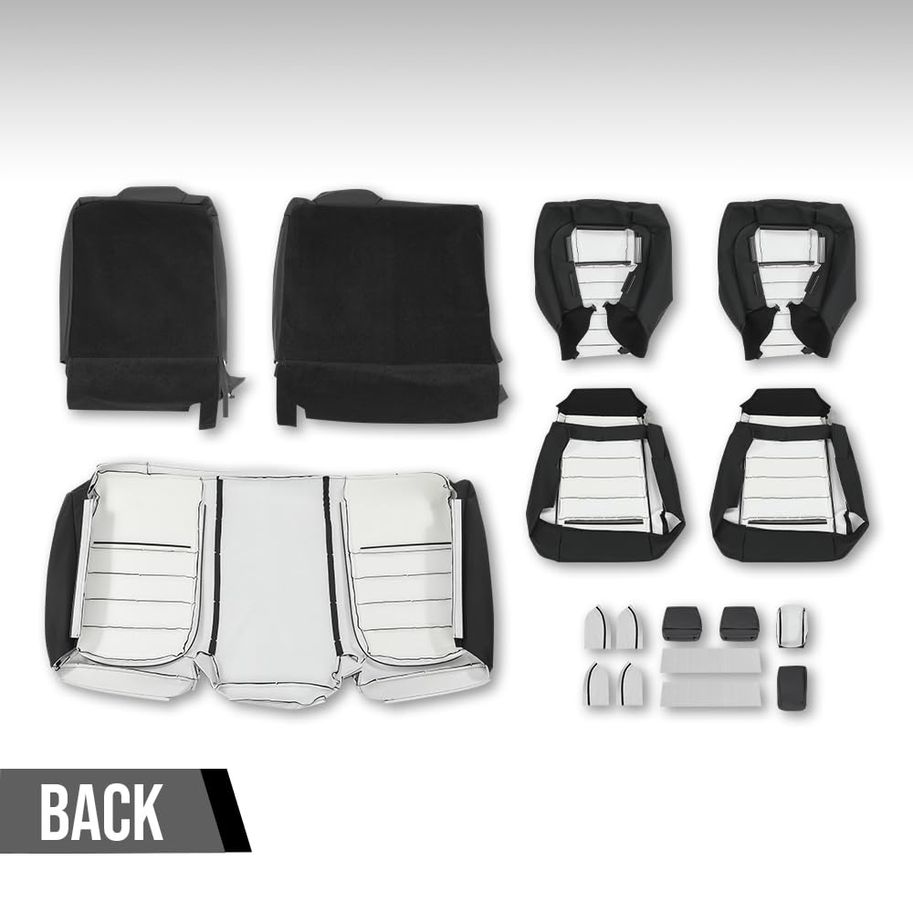 G-PLUS Front & Rear Seat Covers Full Set Compatible with Dodge Challenger SE SXT RT 2011-2014 (NOT Fit SRT8) Black