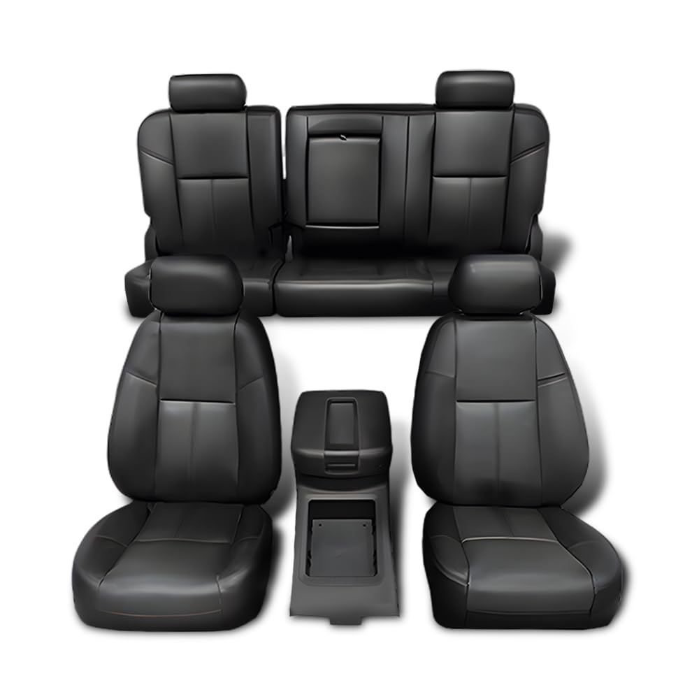 G-PLUS Seat Cover Compatible with Chevy Silverado/GMC Sierra 1500 2500HD 3500HD 2007 2008 2009 2010 2011 2012 2013 Black