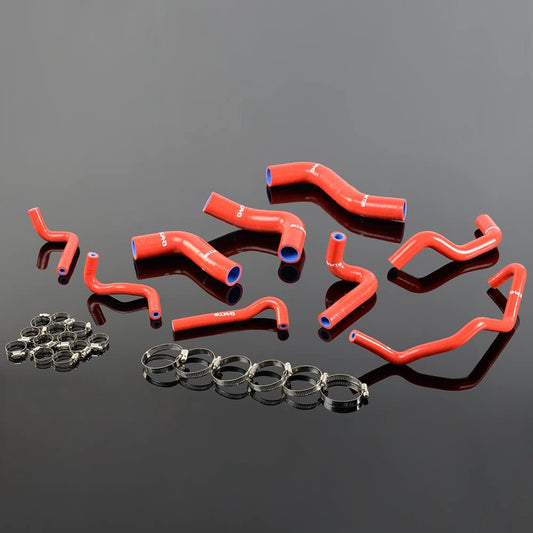 G-PLUS Silicone Radiator Hose Kit w/Clamps Compatible with Mazda MX5 MX-5 Miata NA6CE B6ZE 1.6L 1889-1993 (Red 9 PCS)