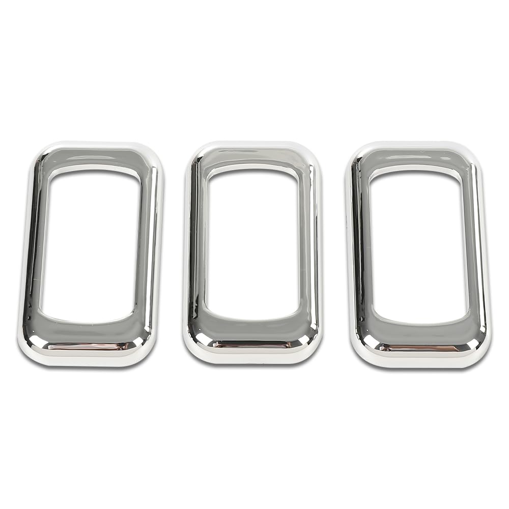 G-PLUS 3PCS Chrome Rocker Switch Trims Compatible with Many Freightliners & Some Peterbilt & Kenworths Using Rocker Switches Three Pack of Switch Trim Rocker Plain Snap Mount Plastic