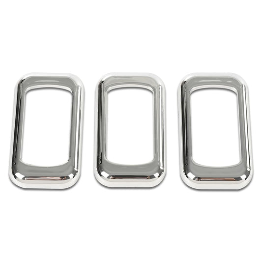 G-PLUS 3PCS Chrome Rocker Switch Trims Compatible with Many Freightliners & Some Peterbilt & Kenworths Using Rocker Switches Three Pack of Switch Trim Rocker Plain Snap Mount Plastic