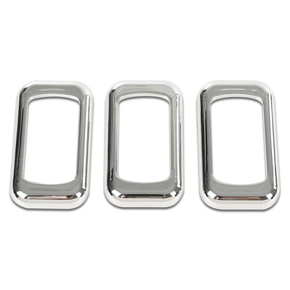 G-PLUS 3pcs Chrome Plastic Rocker Switch Trim Compatible with Many Freightliners and Some Peterbilt and Kenworths Using Rocker Switches Three Pack of Switch Trim Rocker Plain Snap Mount