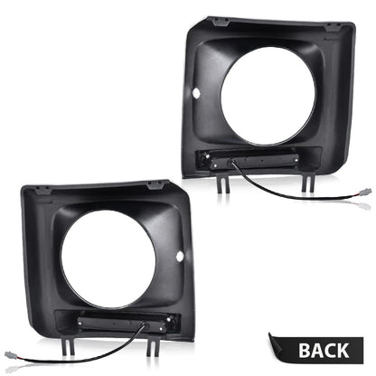 G-PLUS Silver Headlight Bezel with LED DRL Light Strip & Wire harness Compatible with 1990-2018 Mercedes Benz G-class W463 G63 G65 G500 G550 G55 AMG