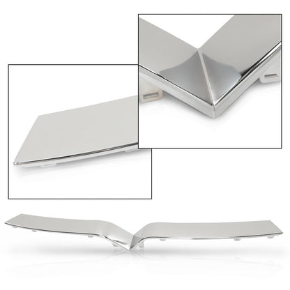 G-PLUS Front Upper Grille Trim Bright Chrome Compatible with Tesla Model X 2016-2020 1047022-00-D, 104702200D Silver ABS