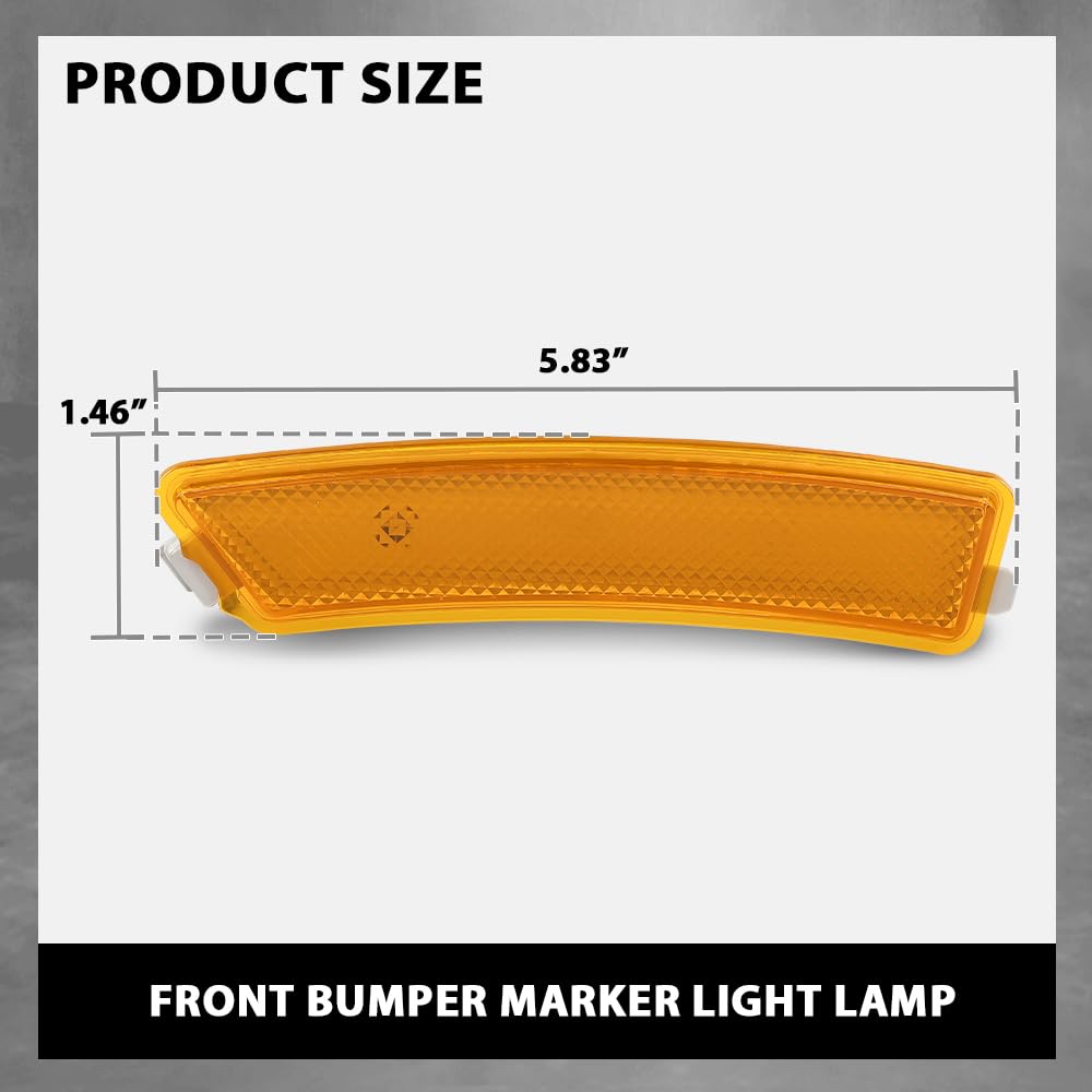 G-PLUS Pair Front Bumper Reflector Side Marker Light Lamp, Compatible with Lincoln MKZ 2013-2016, LH Driver & RH Passenger 2PCS, DP5Z13A565F, DP5Z13A565E, FO1084100C, FO1085100C