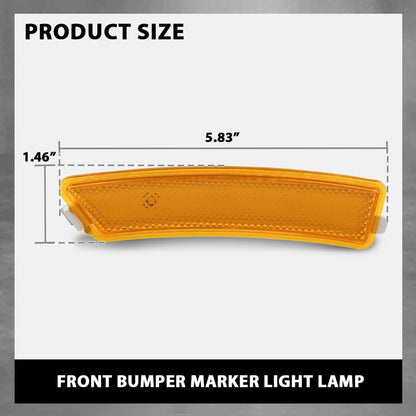 G-PLUS Pair Front Bumper Reflector Side Marker Light Lamp, Compatible with Lincoln MKZ 2013-2016, LH Driver & RH Passenger 2PCS, DP5Z13A565F, DP5Z13A565E, FO1084100C, FO1085100C