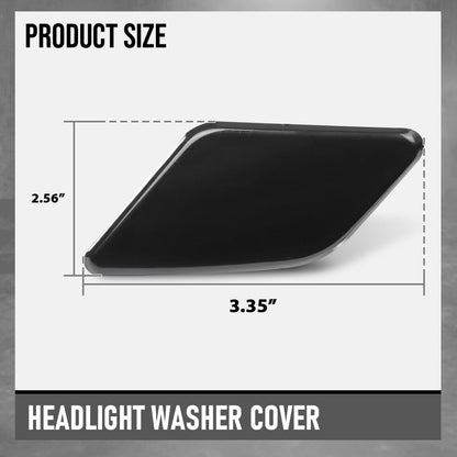 G-PLUS Left Right Headlight Washer Cover Pair Compatible with Volvo S40 V50 2008-2012 39886377, 39886397 Glossy Black