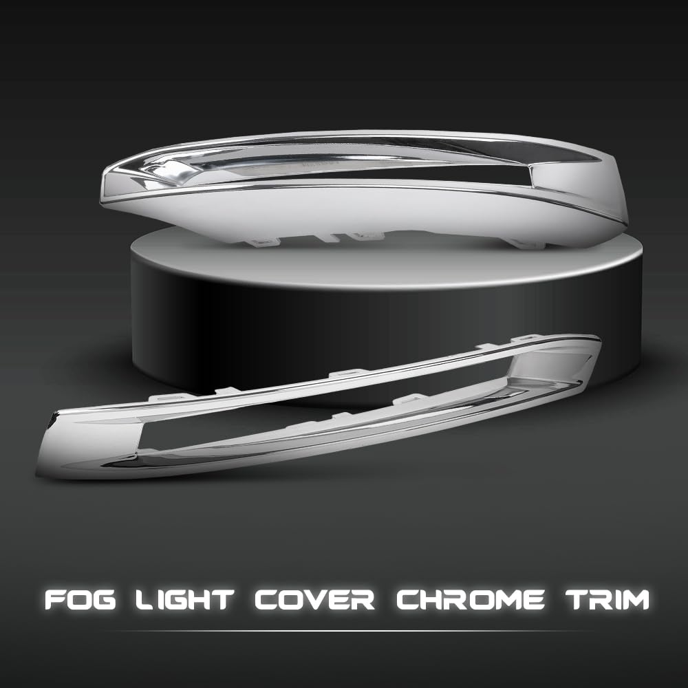 G-PLUS Front Fog Light Cover Chrome Trim Driver and Passenger Side Compatible with Benz X166 GL500 GL550 GL63 AMG 2013-2016 A1668851774 A1668851874