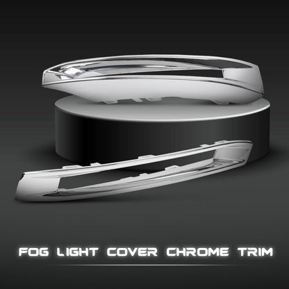 G-PLUS Front Fog Light Cover Chrome Trim Driver and Passenger Side Compatible with Benz X166 GL500 GL550 GL63 AMG 2013-2016 A1668851774 A1668851874