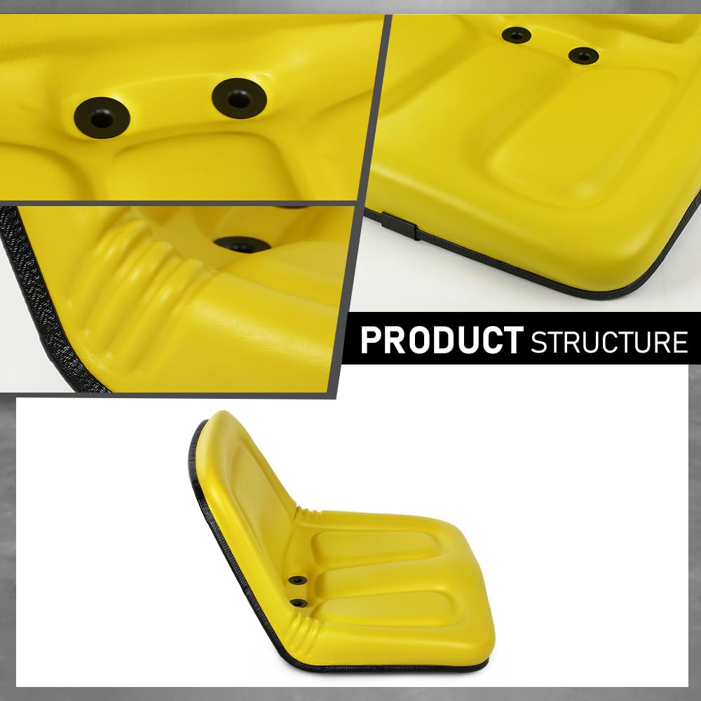 G-PLUS Lawn Mower Garden Tractor Seat Yellow Compatible with John Deere Mowers TX30, STX38, 130, 160, 165, 170, 175, 180, 185, 110 GG420-32959, MG861683