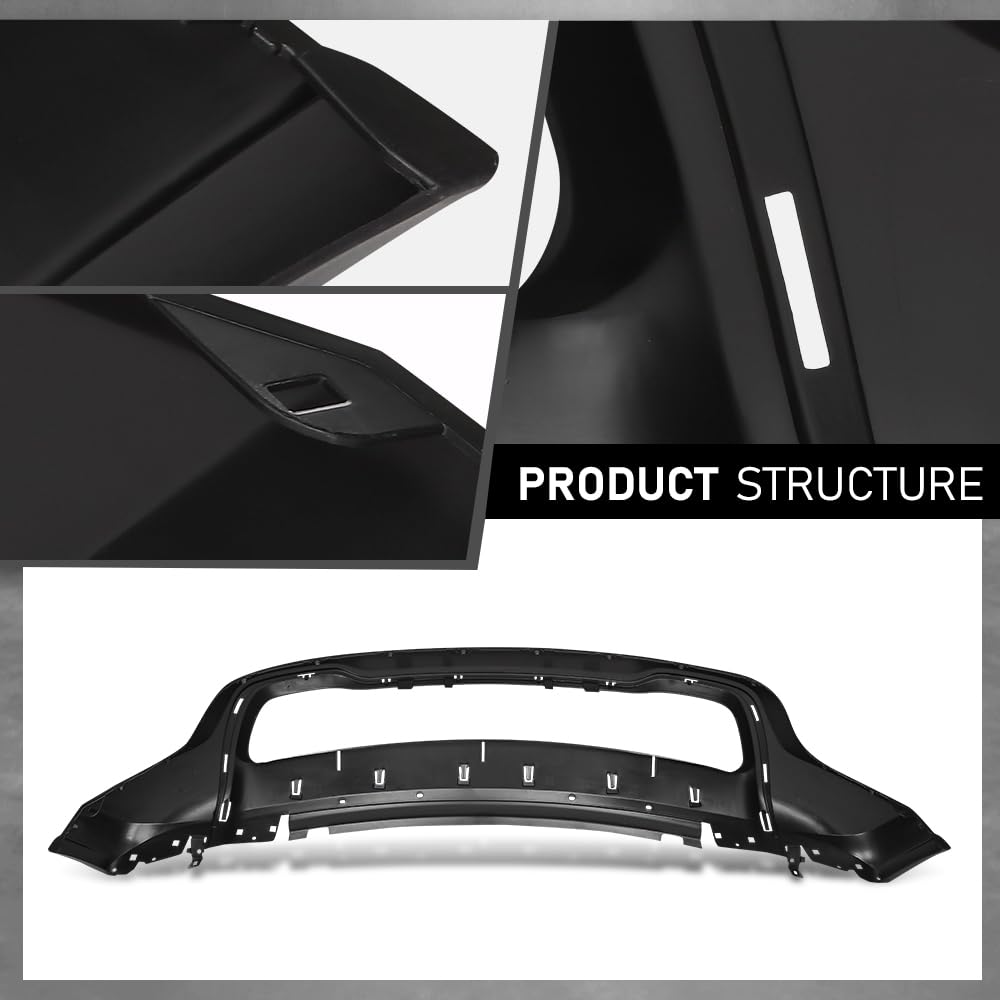 G-PLUS Front Lower Bumper Cover Fascia Compatible with Jeep Grand Cherokee 2014 2015 2016, Fit Models with Lower Chrome Trim Only, Fit Limited & Overland Models, CH1015114, 68143076AC, Black