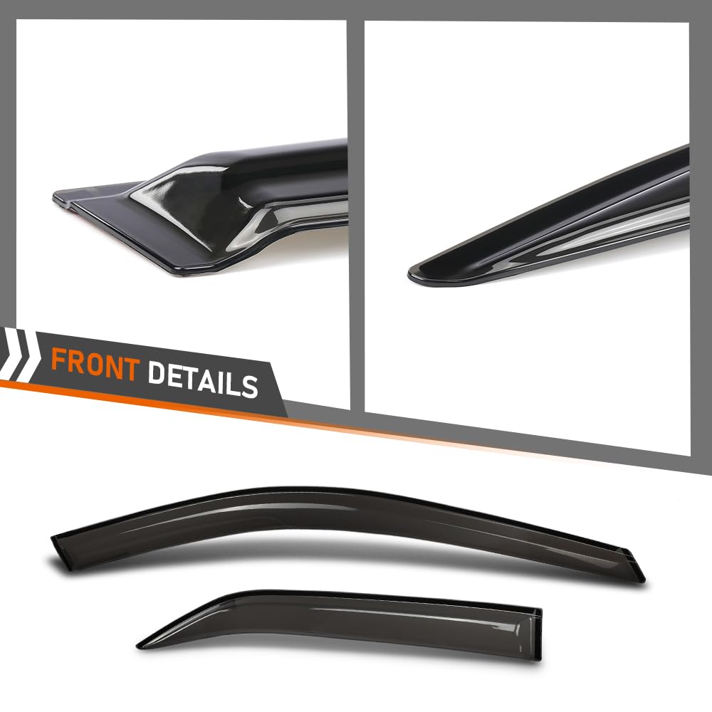 G-PLUS Out-Channel Window Vent Visor Deflectors Tape-On Side Rain Guards Compatible with Toyota Camry 2012-2017 Impact-Resistant PMMA 4 PCS Smoky