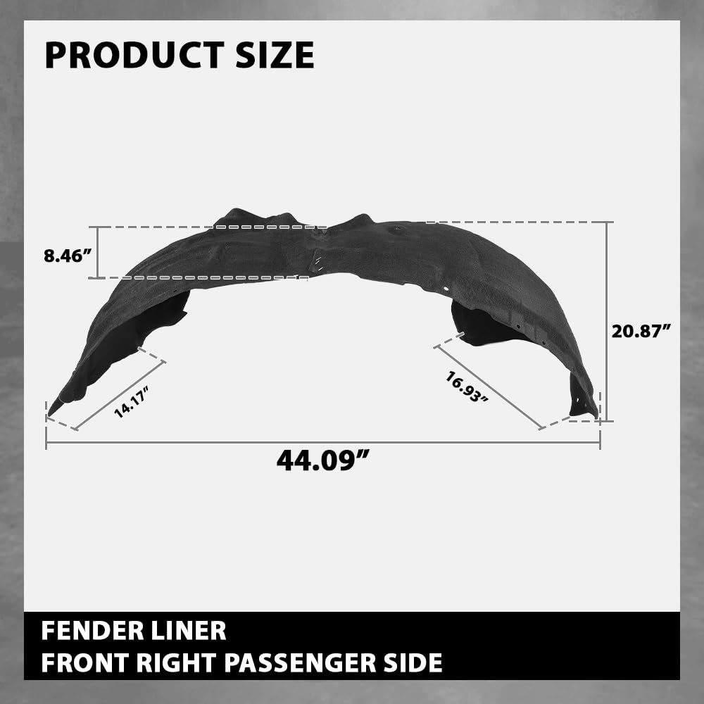G-PLUS Front Right Fender Liner Inner, Compatible with Ford Escape SE Sport Hybrid 2020/ Ford Escape 2020-2021, Passenger Side, LJ6Z16103F, FO1249205