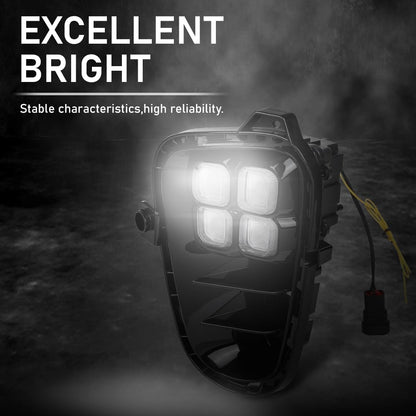 G-PLUS LED DRL Front Fog Light Daytime Running Light Lamps w/Switch, Compatible with Kia Rio EX/LX/S 2018-2020, W/o Wiring Harness, 922011W710, 922021W710, 865251W700, 865261W700