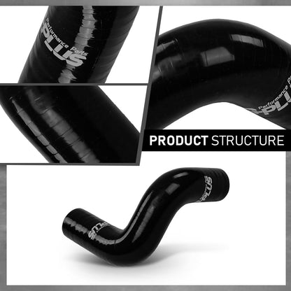 G-PLUS Silicone Heater Hose Kit Compatible with Toyota 4Runner 3.4L 1996-2002 W/Rear Heater Black