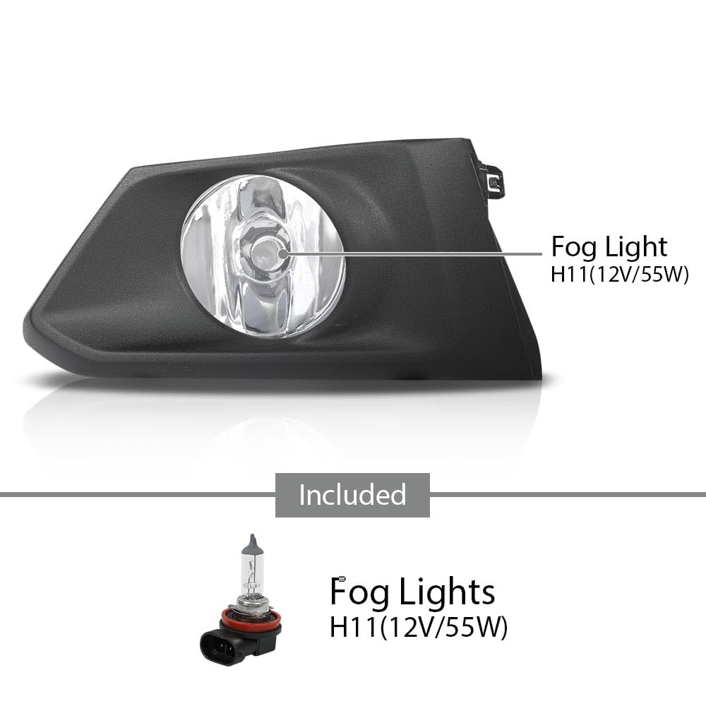 G-PLUS Fog Lights Lamps Left & Right Side Pair with Bezels & Wiring Harness Set Compatible with Nissan Altima 2019-2022 2615589929, 2615089929, 261556CA0A, 261506CA0A Black