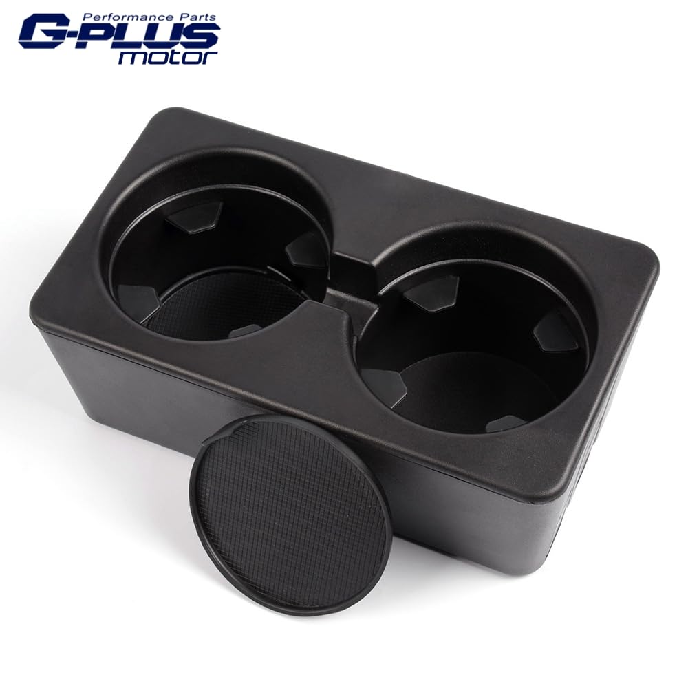 G-PLUS Floor Mounted Console Dual Cup Holder Insert Compatible with Silverado/Sierra 1500 2007-2013 19154712 Black