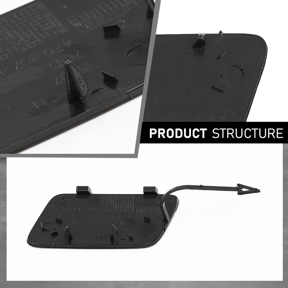 G-PLUS Front Bumper Tow Hook Cover, Compatible with Audi A6 3.0L 4.2L 2009 2010, 4F0807441F, Black