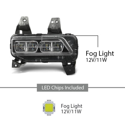 G-PLUS LED DRL Front Fog Lights Kit Driving Running Lamp Compatible with Kia Telluride 2020-2022 Without Wiring Harness