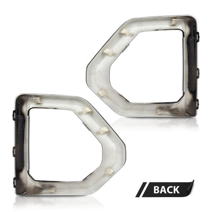 G-PLUS Front Fog Light Outer Bezel Cover Set Compatible with GMC Sierra 2019 2020 2021