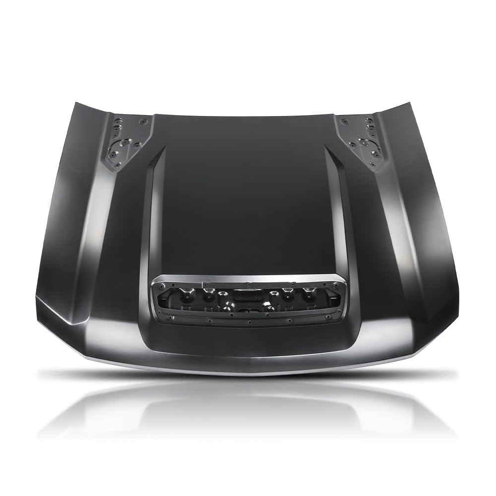 G-PLUS Front Hood Panel 1 Pc Iron Compatible with Chevy Silverado 2500HD 3500HD 2020 2021 2022 2023 2024 2025 GM1230488, 84830121 Black