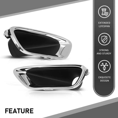 G-PLUS Fog Light Cover Lamp Bezel Trims Compatible with Jeep Grand Cherokee 2016-2020 Pair Chrome 68261710AA, 68261711AA
