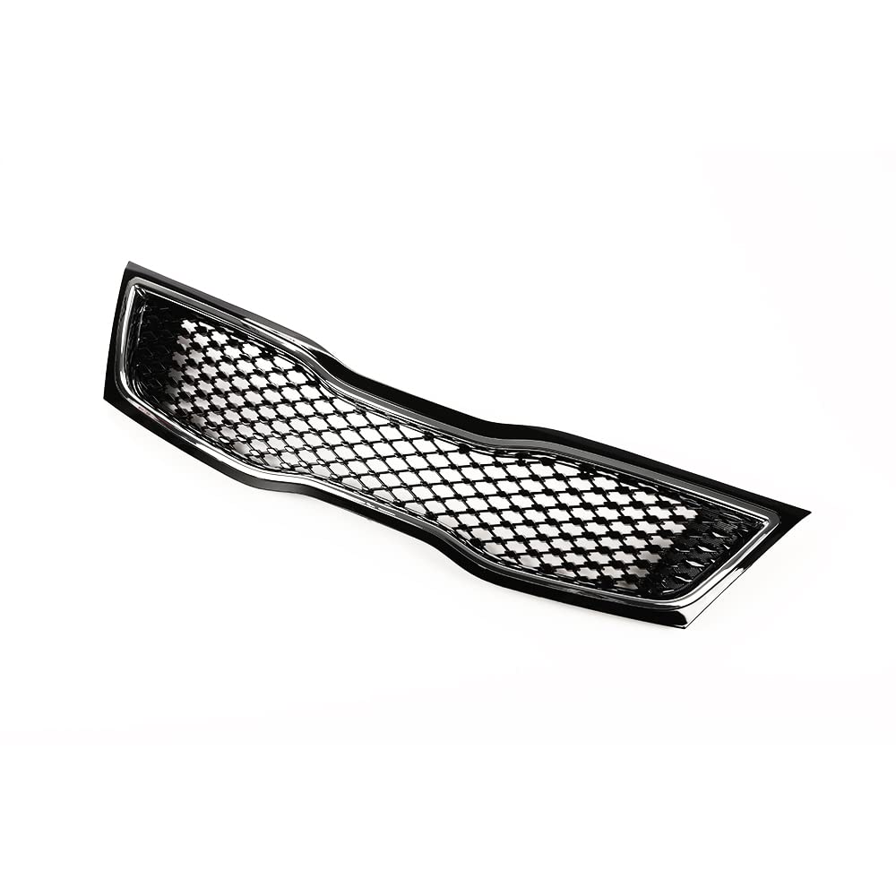 G-PLUS Front Bumper Upper Grille Grill Compatible with Kia Optima 2014 2015 Replacement for 863502T700 Black w/Chrome Trim