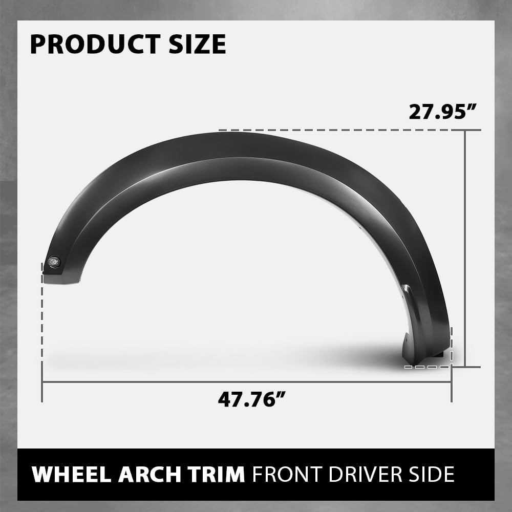 G-PLUS Front Left Fender Flare Compatible with Ford F150 Raptor 2017 2018, Left Driver Side Wheel Arch Molding, HL3Z16039AB, HL3Z-16039-AB, Smooth Factory Style