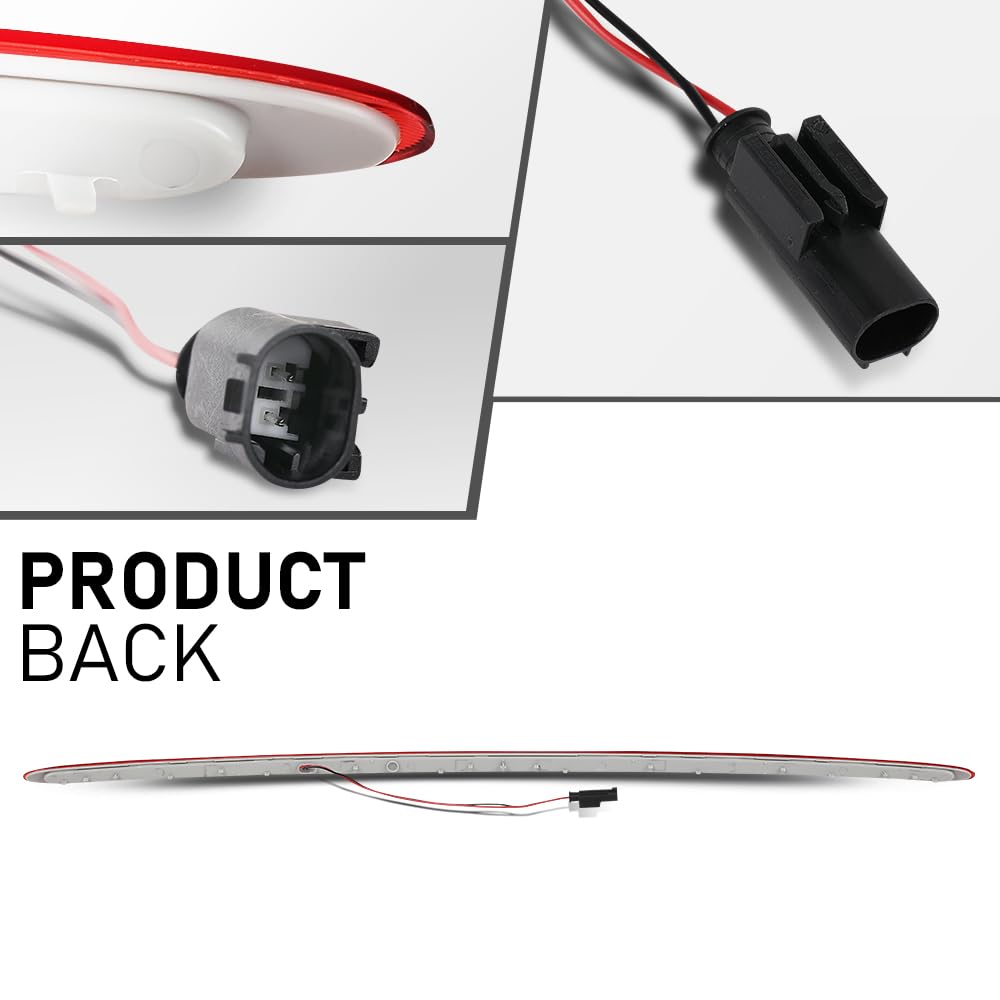 G-PLUS LED 3rd Brake Light, Compatible with Mini Cooper Clubman/Cooper Clubman 1.6L L4-Gas 2008-2013, Rear Third Lamp Red Lens, 63257167413