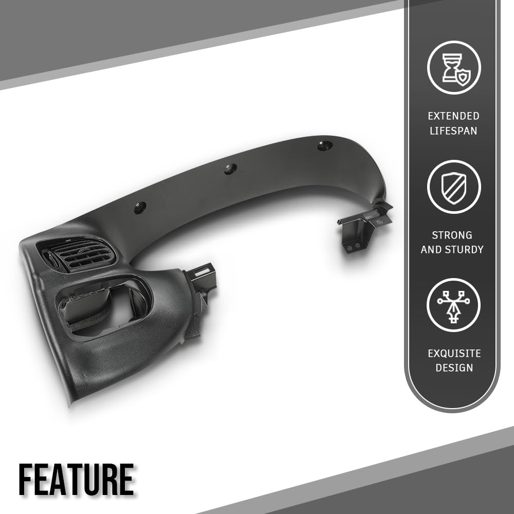 G-PLUS Dash Gauge Front Upper Instrument Cluster Bezel Trim Panel w/ 1 Switch Air Vent C13 Compatible with Ford F150 1997-2003/Fits Ford Expedition 1997-2003 Gray