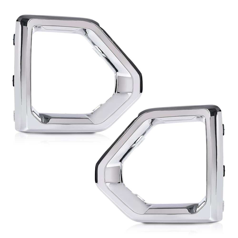 G-PLUS Front Fog Light Outer Bezel Cover Chrome Set Compatible with GMC Sierra 2019 2020 2021 Denali SLT AT4 84176753 84176752 Left&Right