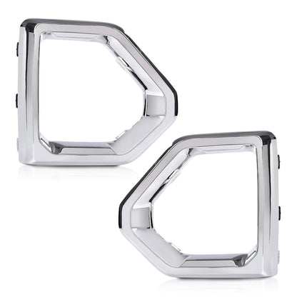 G-PLUS Front Fog Light Outer Bezel Cover Chrome Set Compatible with GMC Sierra 2019 2020 2021 Denali SLT AT4 84176753 84176752 Left&Right