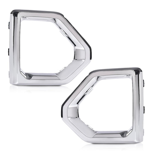 G-PLUS Front Fog Light Outer Bezel Cover Chrome Set Compatible with GMC Sierra 2019 2020 2021 Denali SLT AT4 84176753 84176752 Left&Right