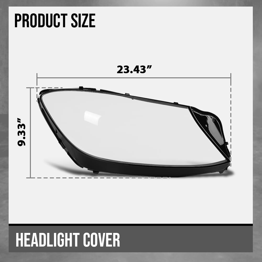 G-PLUS Headlight Lens Cover Compatible with Benz W222 S-Class 2018 2019 2020 Left & Right Front Headlamp Lens Cover Clear