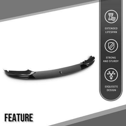 G-PLUS Front Bumper Lip Splitter Spoiler Compatible with BMW F10 5 Series M Sport 2011 2012 2013 2014 2015 2016, Only Fit Model with M Sport Bumper Front Lip Spoiler Splitter Carbon Fiber Black
