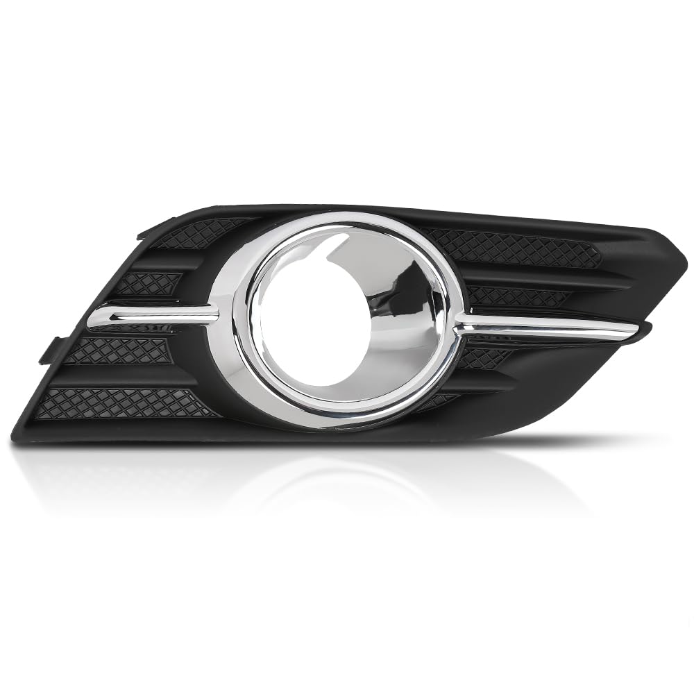 G-PLUS Front Right Passenger Side Bumper Fog Light Bezel Trim Compatible with Buick Encore 2013 2014 2015 2016 GM1038173, 95470237 Chrome Black