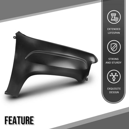 G-PLUS Fender Front Right Side Compatible with GMC Canyon (submodel: Base, SL, SLE, SLT) 2015-2020, Fit GMC Canyon Denali 2017-2022 GM1241405, 23373628 Primed Black