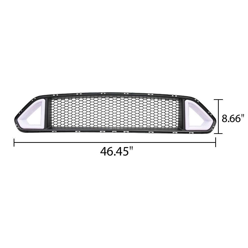 G-PLUS Front Hood Bumper Upper Grille Triangle LED DRL Strip Mesh Styling Compatible With Ford Mustang 2018-2020 (not fit Shelby GT500 models)