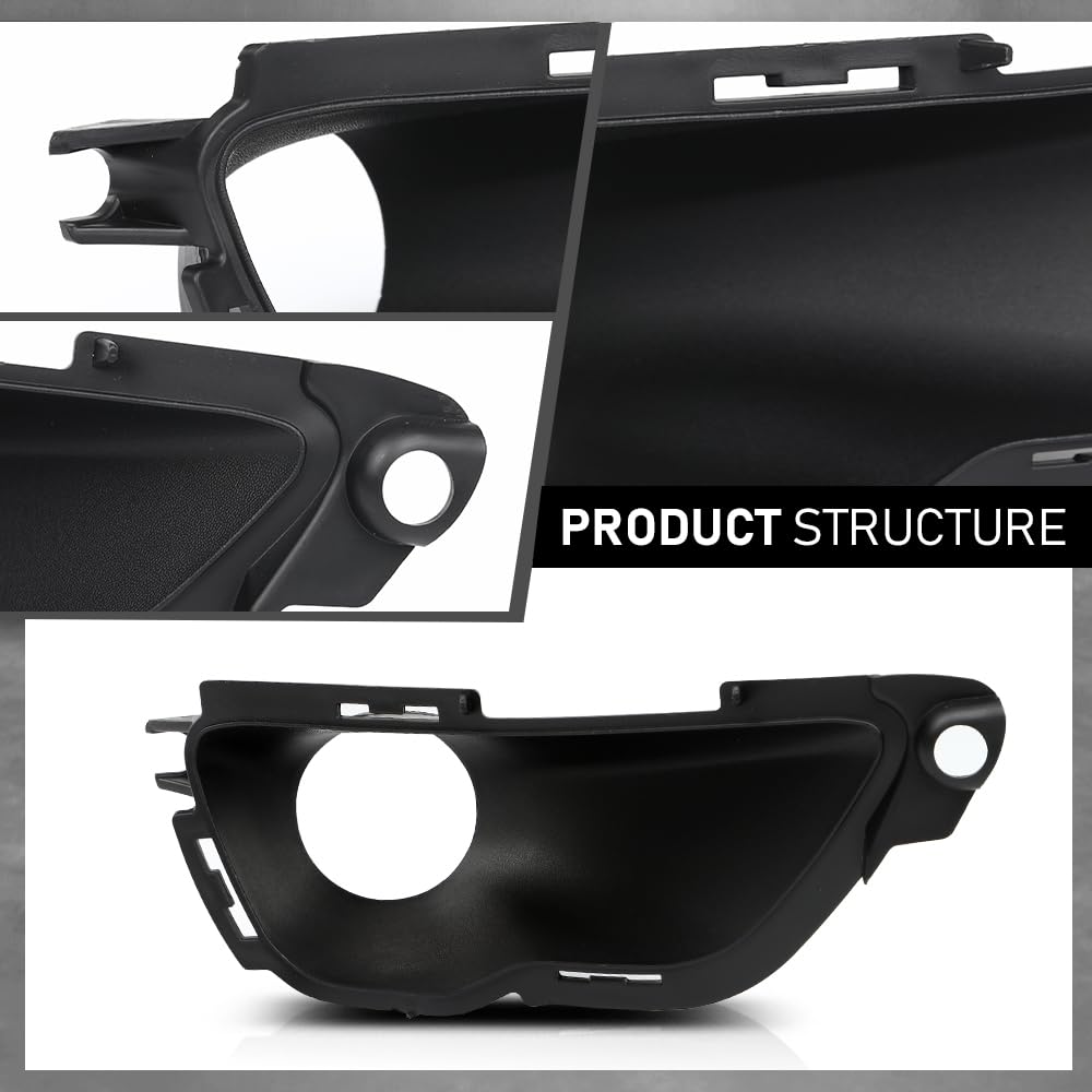 G-PLUS Fog Lamp Cover Light Bezel Richt Bezel Right Side Compatible with Jeep Grand Cherokee 2016-2022 Black 68261710AA