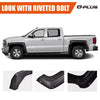 G-PLUS Fender Flares, Compatible with 2014-2018 Chevy Silverado 2500HD/3500HD, (Fit Fleetside with 69.3" Short Bed Crew Cab Models), Textured Black Pocket Rivet Bolt Style Wheel Cover 4pcs