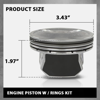 G-PLUS 0.50MM Engine Piston w/Rings Pin Kit Compatible with Kia Optima Sorento 2.4L 2011-2013,Fit Hyundai Sonata Kia 2.4L 2011-2019 23040-2G500