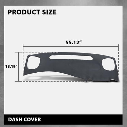 G-PLUS TPE Dashboard Dash Cover Compatible with Chevy S10 Blazer GMC S15 Jimmy Pickup 1999 2000 2001 2002 Dash Board Cover Dark Gray