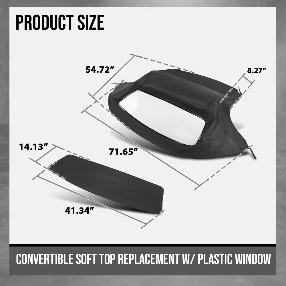 G-PLUS Convertible Soft Top Plastic Window Heated Glass Window Compatible with BMW Z3 & M Roadster Convertibles 1996-2002 Fit BMW E36 1996-2002 Black