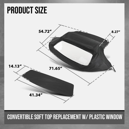 G-PLUS Convertible Soft Top Plastic Window Heated Glass Window Compatible with BMW Z3 & M Roadster Convertibles 1996-2002 Fit BMW E36 1996-2002 Black