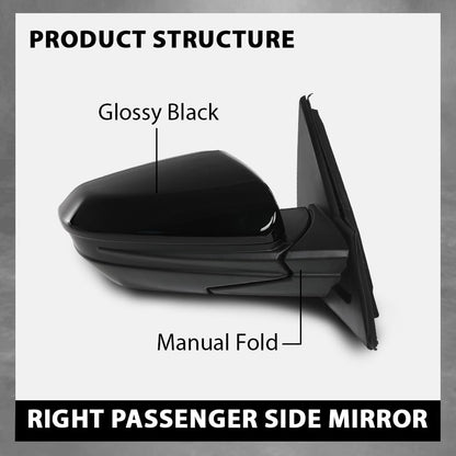 G-PLUS Power Mirror w/ 3-Pin Right Passenger Side Compatible with Honda Civic DX 2016-2020/Fit Honda Civic LX 2015-2021 Manual Folding 76208TBAA03ZA-PFM 76208TBAC03ZA-PFM Glossy Black