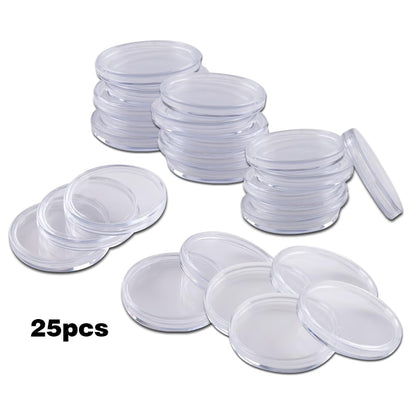 G-PLUS 25PCS 30.6mm Direct Fit Airtight Coin Holders Capsule Fit JFK Half Dollar w/Box