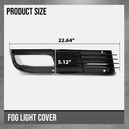 G-PLUS Front Bumper Fog Light Cover Grille Left & Right Compatible with Audi A8 D3 2008 2009 2010, Fit Audi A8 Quattro D3 2008-2010 4E0807680B, 4E0807679B Glossy Black