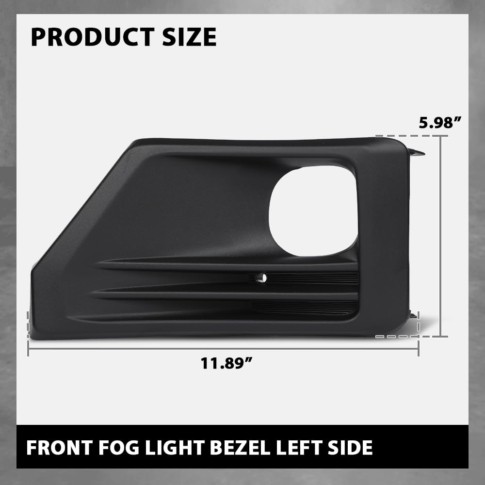 G-PLUS Front Left Fog Light Bezel Black Compatible with Toyota RAV4 Adventure/TRD Off-Road 2019-2023 521280R170, TO1038226