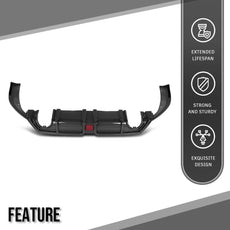 G-PLUS Rear Lip Diffuser for Honda Civic 2016-2021 Carbon Fiber Black Product Image
