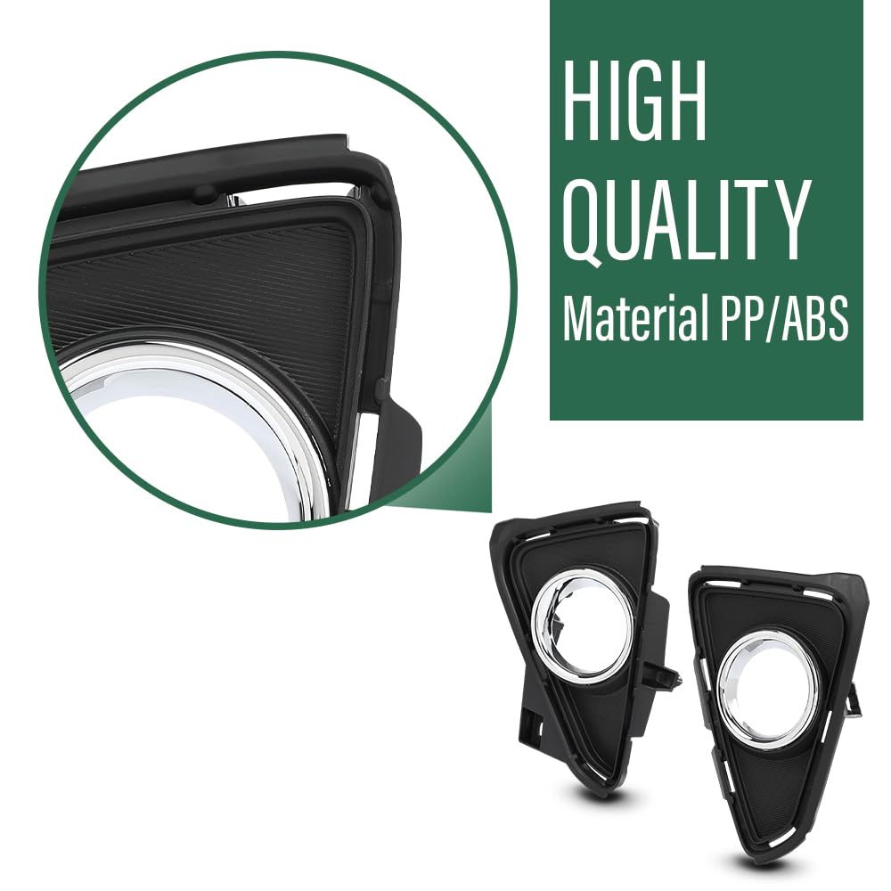 G-PLUS Fog Light Trim Set 2Pcs LH and RH Chrome Trim Compatible with Toyota RAV4 2016-2018 520300R030, 520400R030